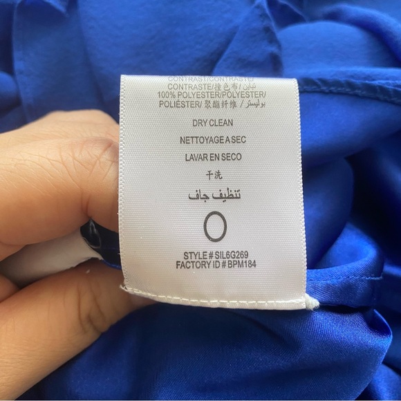 BCBGMAXAZRIA Navy Cocktail Silk Dress Size 0 - Picture 8 of 9